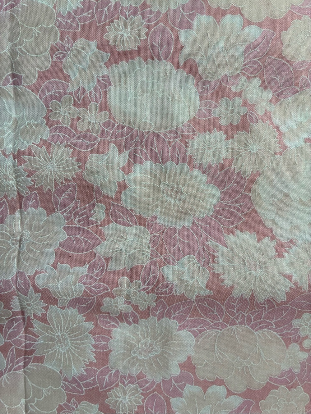 Half Yard of Pink Floral Quilting Cotton Fabric